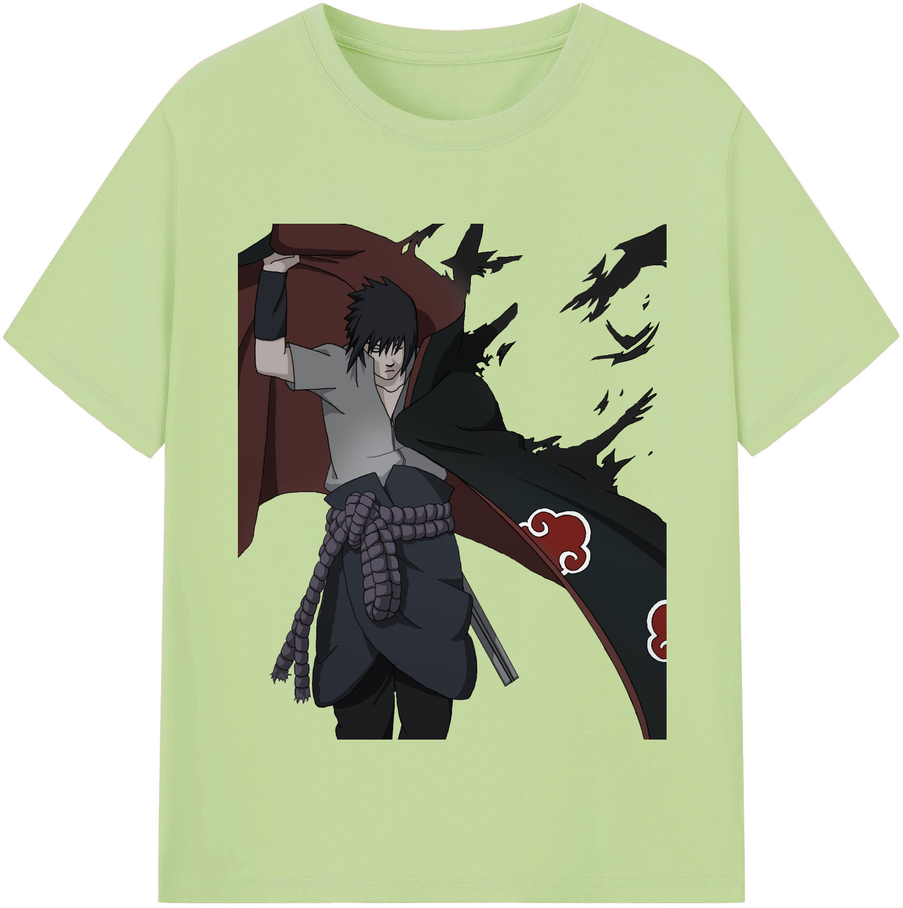 （画像用） NARUTO -ナルト- うちは サスケ Uchiha Sasuke 綿100％半袖Tシャツ（フロントプリント）